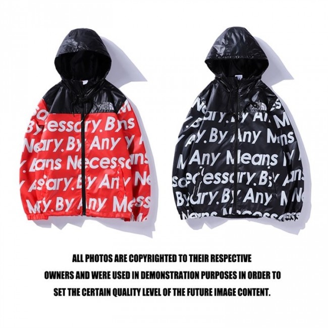 Sup x TNF Union Letters Hoodie Black Red